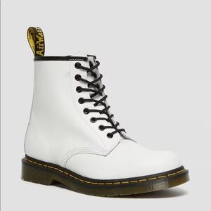 White doc marten lace up boots